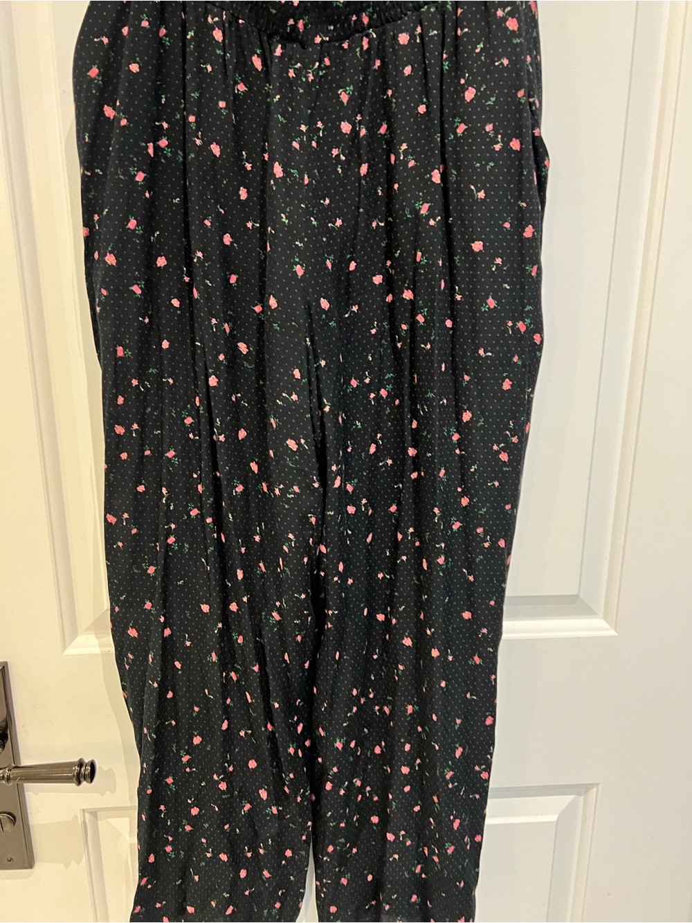 Sunday Best Black Jumpsuit with Pink Floral Print